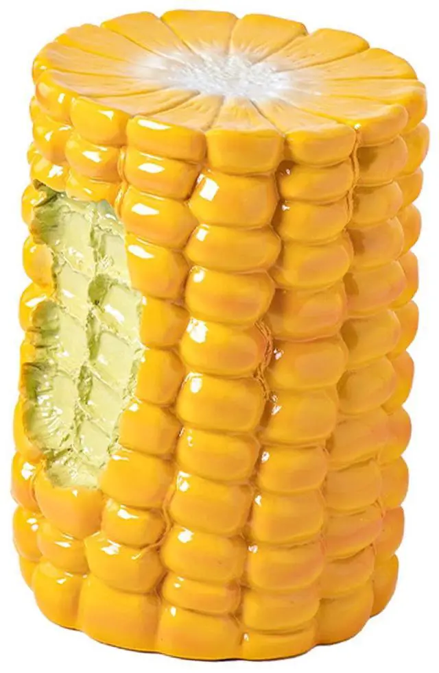 Alt view image 5 of 7 - Small Corn Stool, Cute Low Hand Painted Ergonomic Shoe Changing Seat for Living Room Bedroom, Multifunctional Burger-Shaped (Corn)