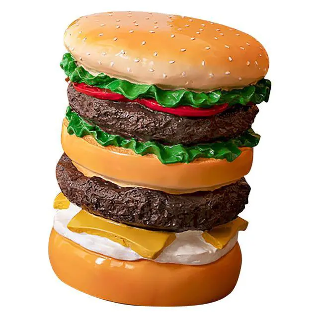 Alt view image 3 of 7 - Small Burger Stool, Cute Low Hand Painted Ergonomic Shoe Changing Stool for Living Room Bedroom, Ergonomic Multifunctional Shoe Changing (Burger