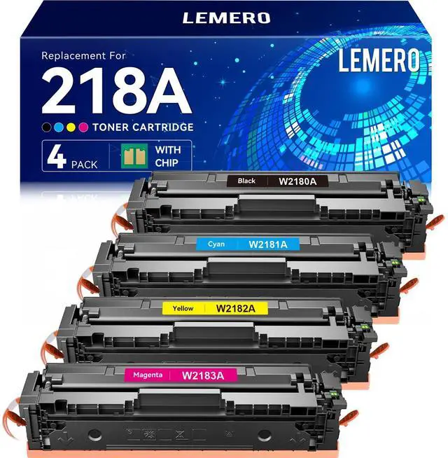 Main image of 218A Toner Cartridges 4 Pack 218X (with Chip) Compatible Replacement for HP 218A 218X Toner Cartridges Work for HP Color LaserJet Pro MFP 3301cdw 3201dw 3301sdw Printer W2180A W2180X (BCMY-4P)