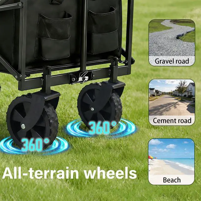 Alt view image 6 of 7 - 29" Foldable Wagon Cart, Ultra-Compact Lightweight Utility Cart
