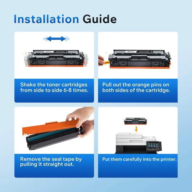 Alt view image 7 of 7 - 202X Compatible for HP 202X Toner Cartridges 202A CF500X 4-Pack | Work for LaserJet Pro MFP M281fdw M254dw M281cdw M281fdn M281dw M280nw M254 M281 Series, 1 Black, 1 Cyan, 1 Yellow, 1 Magenta