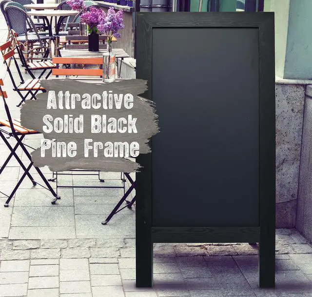 Alt view image 6 of 6 - Magnetic A-Frame Chalkboard Sign, Extra Large 20" x 40", Standing Chalkboard Easel, Deluxe Set with Multiple Accessories, Outdoor Sidewalk Sandwich Board Sign,(Black)