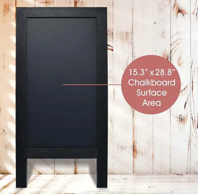 Alt view image 5 of 6 - Magnetic A-Frame Chalkboard Sign, Extra Large 20" x 40", Standing Chalkboard Easel, Deluxe Set with Multiple Accessories, Outdoor Sidewalk Sandwich Board Sign,(Black)