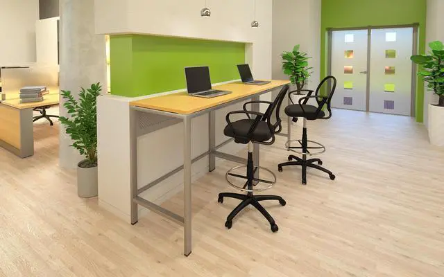 Alt view image 2 of 6 - Mesh Drafting Stool with Loop Arms in Black (B16217)