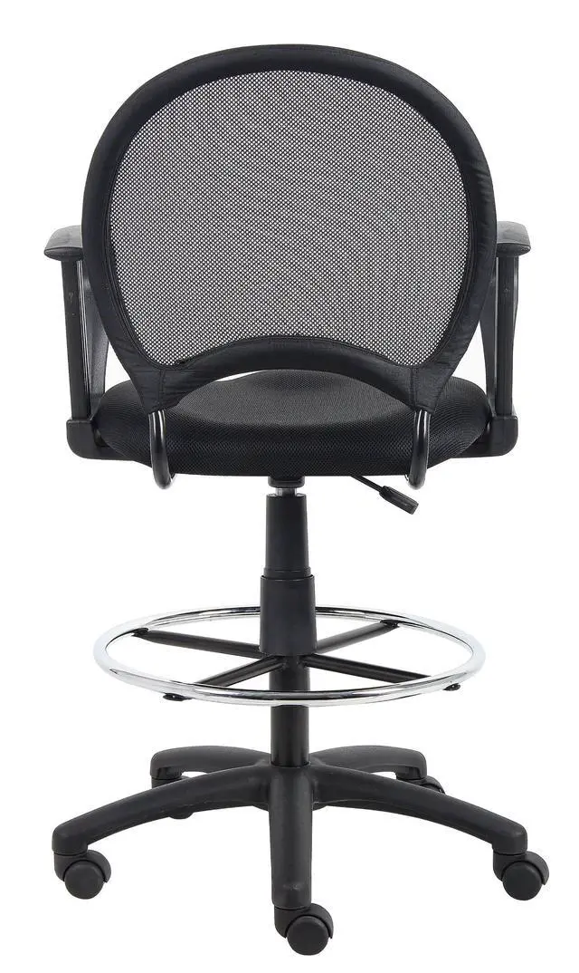 Alt view image 4 of 6 - Mesh Drafting Stool with Loop Arms in Black (B16217)