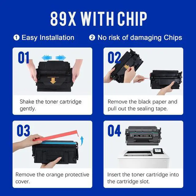 Alt view image 6 of 7 - CF289X 89X 89A Black Toner Cartridge (with Chip 1,0000 Pages) Compatible for HP 89X CF289X CF289A 89A for Enterprise M507n M507dn M507x M507dng MFP M528dn M528f M528c M528z M507 M528 Printer