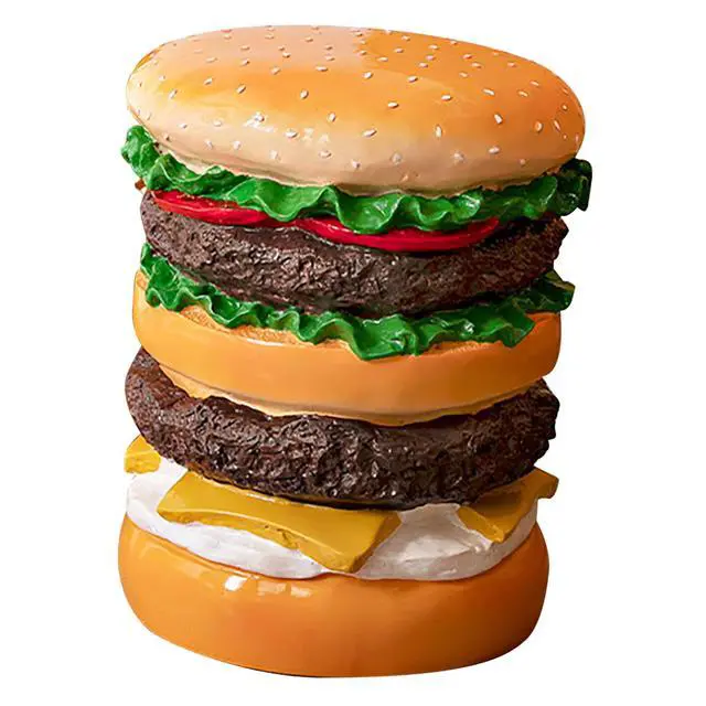 Alt view image 5 of 7 - Small Burger Stool, Cute Low Hand Painted Ergonomic Shoe Changing Stool for Living Room Bedroom, Ergonomic Multifunctional Shoe Changing (Burger