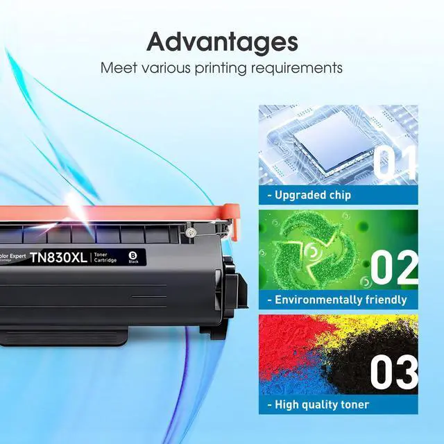 Alt view image 6 of 7 - TN830XL TN830 Toner Cartridges Replacement for Brother TN 830XL Work with DCP-L2640DW HL-L2460DW HL-L2480DW HL-L2405W HL-L2400D MFC-L2820DW MFC-L2760DW High Yield Printer (4 Pack, Black)