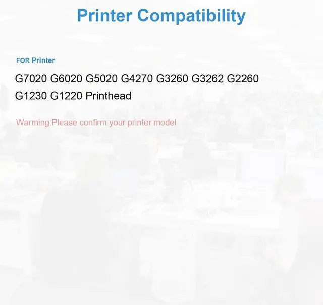 Alt view image 2 of 7 - BH-20 CH-20 Print Head Remanufactured use for G7020 G6020 G5020 G3260 G3270 G3262 G2260 G1230 G1220 Replacement Ink cartridges MegaTank Printer Head Set Combo Pack