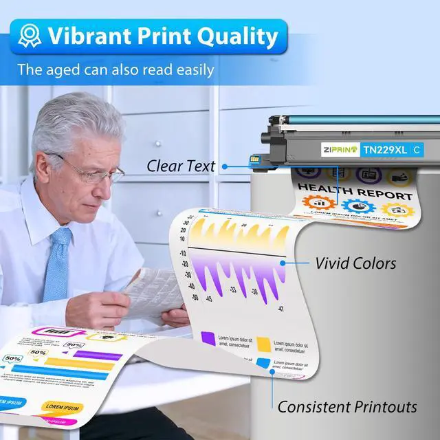 Alt view image 3 of 7 - TN229XL Toner Cartridges 4 Pack TN229 MFC-l3780CDW 3720CDW Toner | Compatible with Brother MFC-L3780CDW L3720CDW HL-L3280CDW L3220CDW L3300CDW L3295CDW Printer (Black Cyan Magenta Yellow)