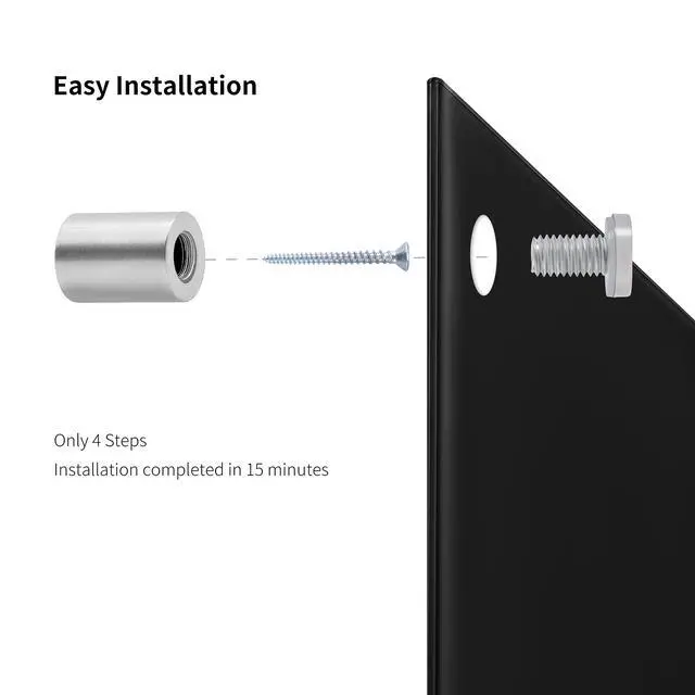 Alt view image 5 of 7 - Black Magnetic Glass Whiteboard,36"×24" (3'x 2'),Glass Dry Erase Board,Black Frameless Surface, Includes Board, Magnets, 1 Marker and a Eraser,for Home and Office