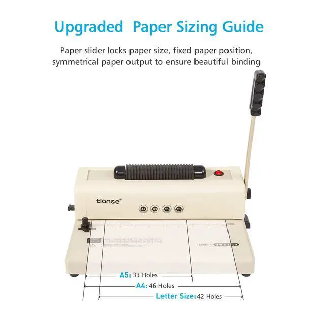 Alt view image 5 of 7 - Binding Machine - Electric Coil Inserter for Professional Binding, 12-Sheet Punch, for Letter/A4/A5 & Plastic/Metal Coils, with 100 Coil Spines & Pliers for Home, Office, School, DIY