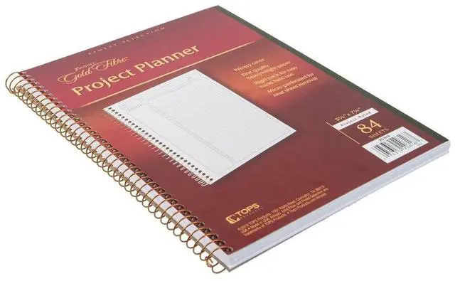 Alt view image 2 of 3 - 20-816 Gold Fibre 7 1/4" x 9 1/2" Wirebound Project Planner with Green Cover - 6/Pack
