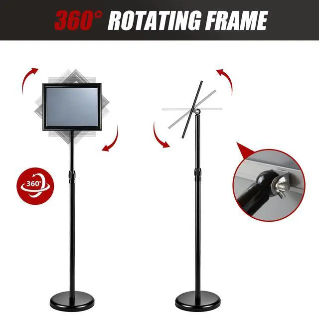 Alt view image 3 of 7 - 2Pack Sign Holder Stand-8.5x11 inchAdjustable Sign Stands For DisplayHeavy Duty Floor Standing Sign Holder Stand Aluminum for Retail StoreMuseumVolunteer CctivitiesBlack