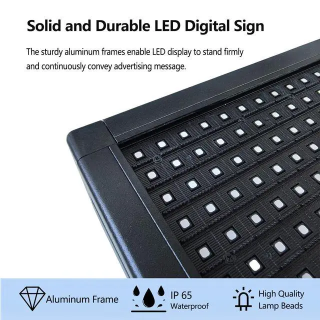 Alt view image 2 of 7 - P10 Programmable LED Sign Outdoor, RGB Full Color Scrolling LED Sign with 4000CD/ High Brightness, WIFI Control Open Welcome Led Digital Display for Business Advertising, Store, 40x 8
