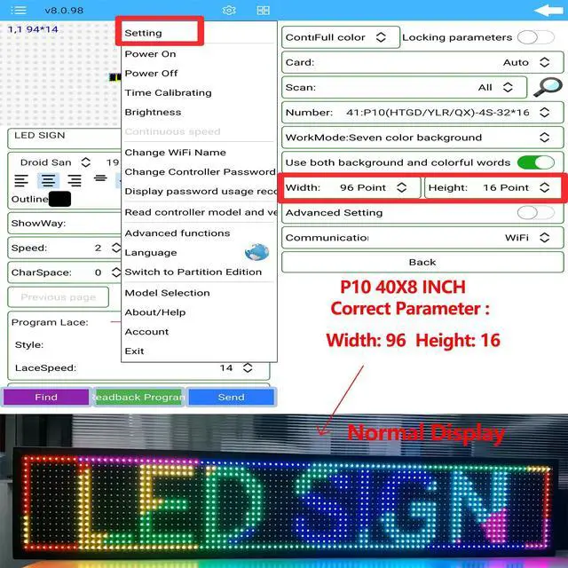Alt view image 7 of 7 - P10 Programmable LED Sign Outdoor, RGB Full Color Scrolling LED Sign with 4000CD/ High Brightness, WIFI Control Open Welcome Led Digital Display for Business Advertising, Store, 40x 8