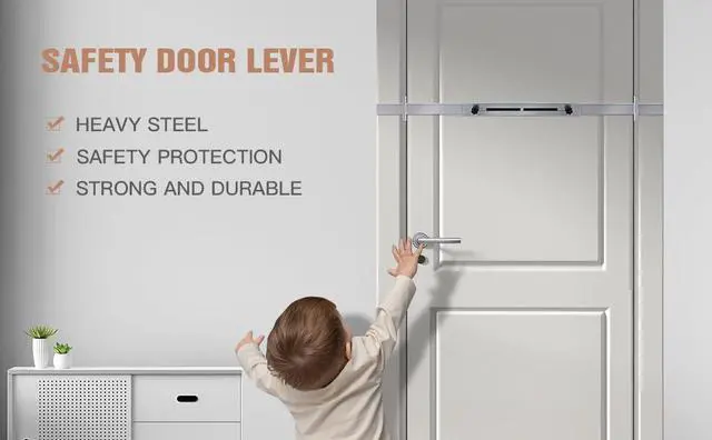 Alt view image 5 of 6 - Door Security Door Bar (Stainless Steel 2 Sets) Use as Door Security Bar -Door Reinforcement Lock,Protect The Security of The Entire Door. Fits Doors 30"-39" - Safe Room
