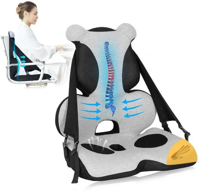 Main image of Lumbar Support Pillow Memory Foam, Car Seat Cushion, Office Chair Cushion, One Piece Chair Pad, Improve Posture, Sciatica, Hip & Back Coccyx Tailbone Pain