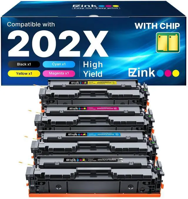 Main image of Compatible 202X Toner Cartridges for HP 202X Toner with Chip | for 202X 202A CF500X CF500A to Use with HP Color Pro MFP M281fdw M281cdw M281fdn M254dw M254 M281 (4-Pack)