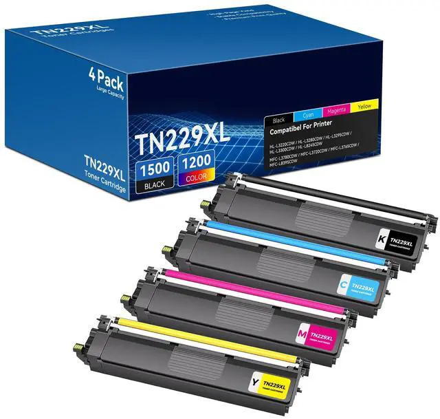 Main image of TN229XL Toner Cartridge MFC-L3780CDW Compatible for Brother TN229XL TN229 Replacement TN-229 XL Toner Cartridges 4 Pack Work with MFC-L3780CDW HL-L3280CDW MFC-L3720CDW HL-L3220CDW HL-L3300CDW Printes