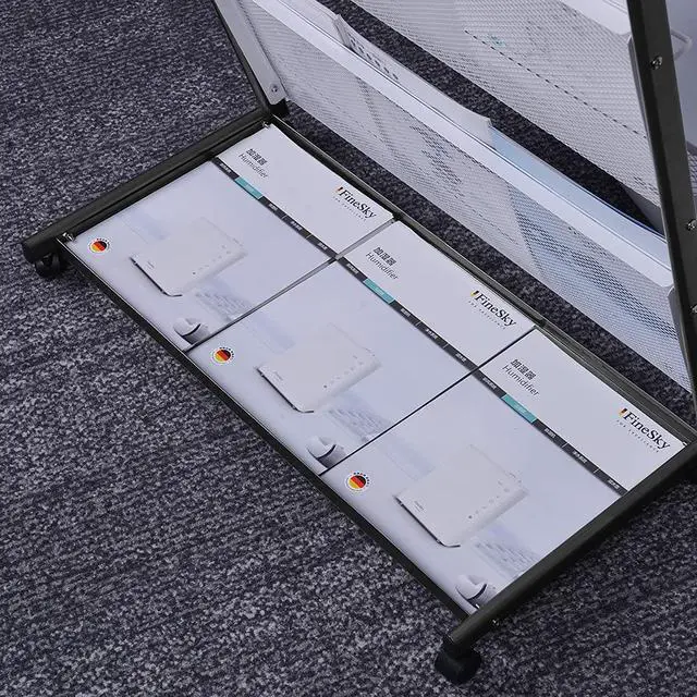 Alt view image 4 of 7 - floor magazine rack brochure display stand for offices and public reception arealiterature rack with 4 Universal wheels (59"×27"×14")