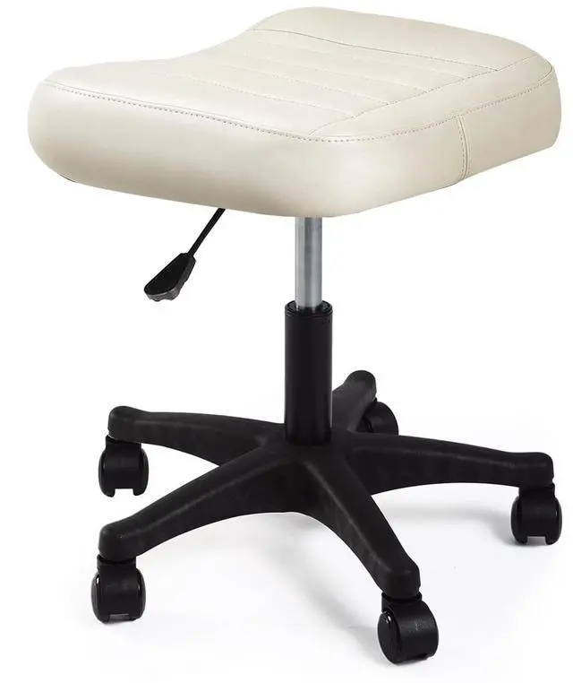 Main image of Ergonomic Adjustable Under Desk Footrest,Ottoman with Wheels | 500lbs|360° swivel Silent PU casters|Thick 2.36" Seat| Rolling Stool with Wheels for Massage,Salon,Spa,Clinic,Office,Home
