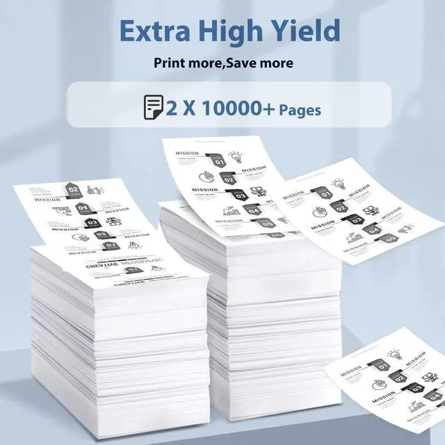 Alt view image 3 of 7 - 58X CF258X Toner Cartridges 2 Black Packs High Yield Compatible for HP-58X CF258X 58A CF258A for Laser Jet Pro M404n M404dn M404dw M304 Pro MFP M428dw M428fdn M428fdw M406 Enter Prise M406dn MFP M430f