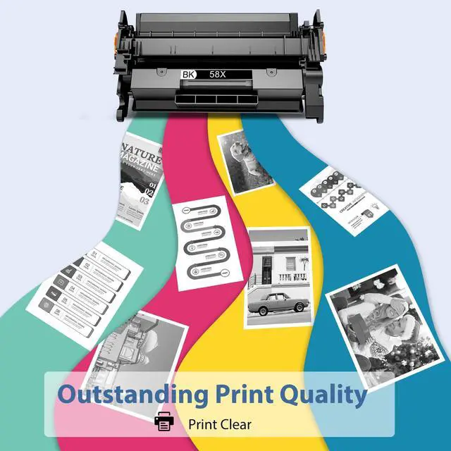 Alt view image 7 of 7 - 58X CF258X Toner Cartridges 2 Black Packs High Yield Compatible for HP-58X CF258X 58A CF258A for Laser Jet Pro M404n M404dn M404dw M304 Pro MFP M428dw M428fdn M428fdw M406 Enter Prise M406dn MFP M430f