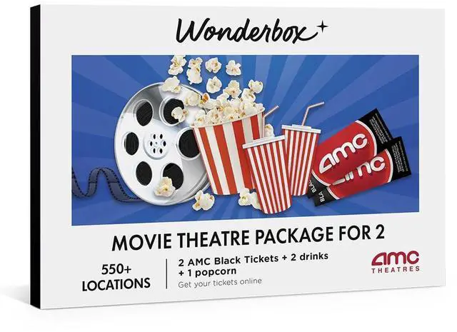 Main image of AMC Movie Theatres® 2 Tickets, 2 Drinks,1 Popcorn to Share | Valid at 550+ AMC theater locations across the US, Choose your theater, movie, date, and showtime with easy online redemption