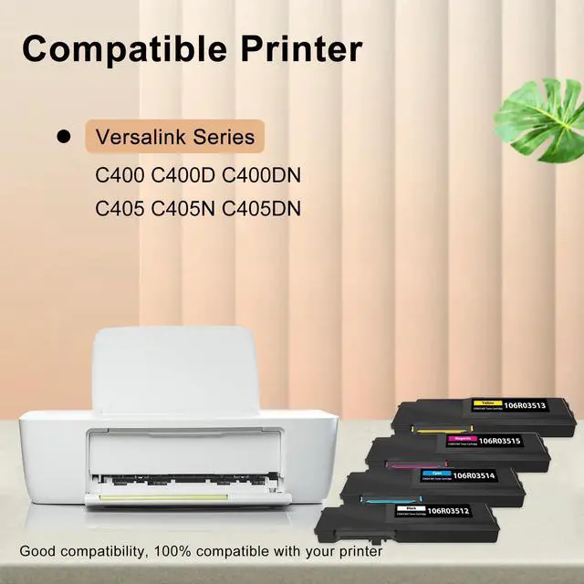 Alt view image 2 of 5 - VersaLink C400 C405 High-Yield Toner Cartridge 4-Pack 106R03512 106R03513 106R03514 106R03515 Replacement for Xerox Versalink C400 C405 C400D C405N C400DN C405DN Printers (Black Cyan Magenta Yellow)