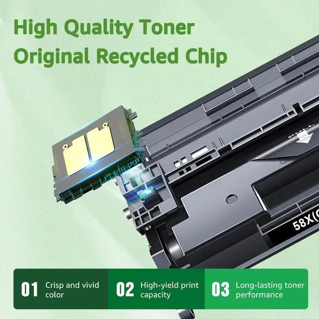 Alt view image 4 of 6 - Compatible 58X Toner Cartridge Black (with Chip) Replacement for HP 58X CF258X 58A CF258A Toner Cartridge High Yield for LaserJet Pro MFP M428fdw M404n M428fdn M404dn Printer (2 Black)
