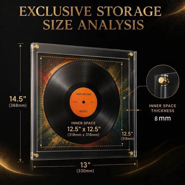 Alt view image 2 of 6 - 3Pack Clear Acrylic Vinyl Record Album Display Frame for Double LPs | Self Adhesive Wall Mount Display Holder, No Drill Frameless 12.5x12.5 Gatefold Music Album Cover Frame for Wall Art Decor