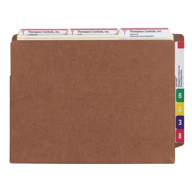 Alt view image 3 of 6 - End Tab TUFF® File Pocket, Reinforced Straight-Cut Tab, 7" Expansion, Tyvek® Gusset, Extra Wide Letter Size, Redrope, 5 per Box (73795) (Pack of 5)