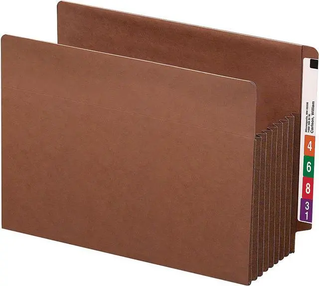 Main image of End Tab TUFF® File Pocket, Reinforced Straight-Cut Tab, 7" Expansion, Tyvek® Gusset, Extra Wide Letter Size, Redrope, 5 per Box (73795) (Pack of 5)