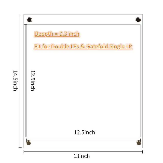 Alt view image 6 of 6 - 3Pack Clear Acrylic Vinyl Record Album Display Frame for Double LPs | Self Adhesive Wall Mount Display Holder, No Drill Frameless 12.5x12.5 Gatefold Music Album Cover Frame for Wall Art Decor