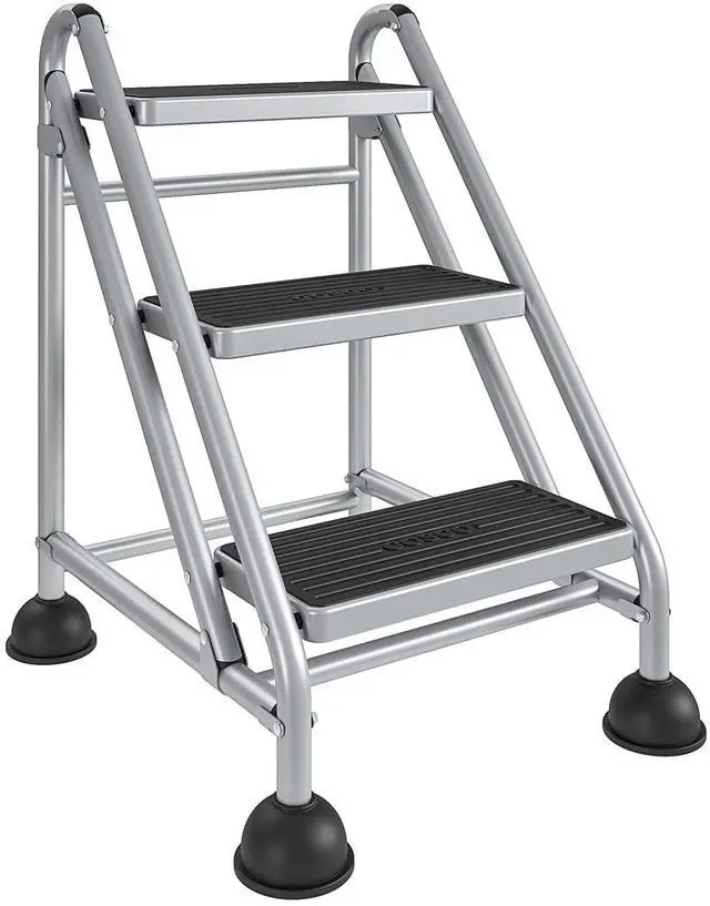 Main image of 3-Step Rolling Step Ladder, Grey