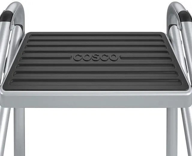 Alt view image 2 of 5 - 3-Step Rolling Step Ladder, Grey