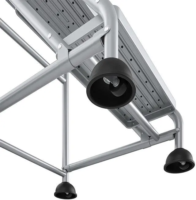 Alt view image 3 of 5 - 3-Step Rolling Step Ladder, Grey