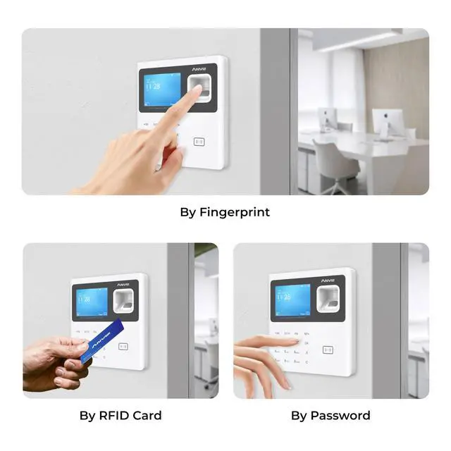 Alt view image 5 of 7 - Time Clocks for Employees Small Business - Forever Free Cloud Software - W1 Pro Fingerprint Biometric Clock in and Out Attendance Machine, White