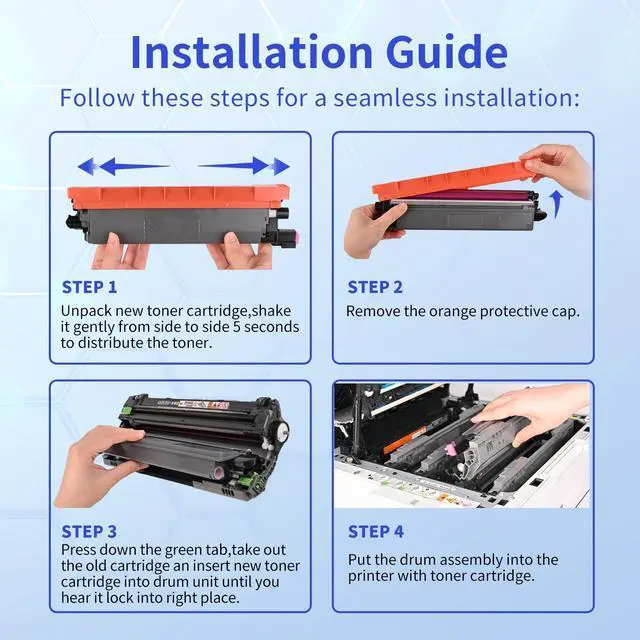 Alt view image 6 of 7 - TN229XL Toner Cartridges 5 Pack Replacement for Brother TN229 TN-229XL | Compatible with Brother Printer MFC-L3780CDW HL-L3280CDW MFC-L3720CDW HL-L3220CDW HL-L3295CDW & More High Yield