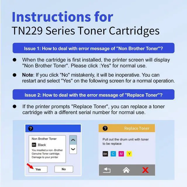 Alt view image 7 of 7 - TN229XL Toner Cartridges 5 Pack Replacement for Brother TN229 TN-229XL | Compatible with Brother Printer MFC-L3780CDW HL-L3280CDW MFC-L3720CDW HL-L3220CDW HL-L3295CDW & More High Yield
