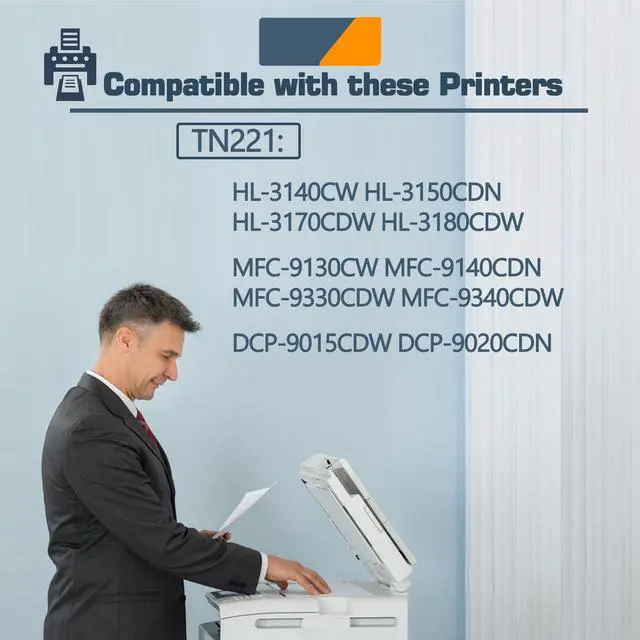 Alt view image 2 of 6 - TN221BK TN-221BK Compatible TN225 TN221 Black Toner Cartridge Replacement for Brother TN221 HL-3170CDW MFC-9330CDW MFC-9140CDN Toner. (2 Black)