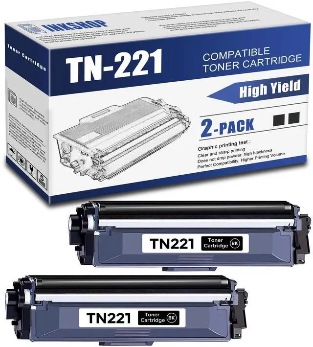 Main image of TN221BK TN-221BK Compatible TN225 TN221 Black Toner Cartridge Replacement for Brother TN221 HL-3170CDW MFC-9330CDW MFC-9140CDN Toner. (2 Black)