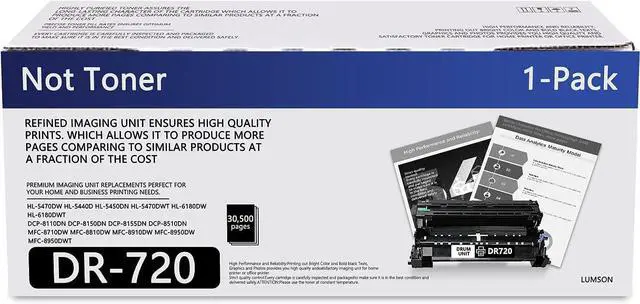 Main image of DR-720 DR720 Drum Unit Replacement for Brother DR 720 MFC-8910DW HL-5470DW HL-6180DW MFC-8510DN MFC-8710DW MFC-8950DW Printer Black 1 Pack (not Include Toner)