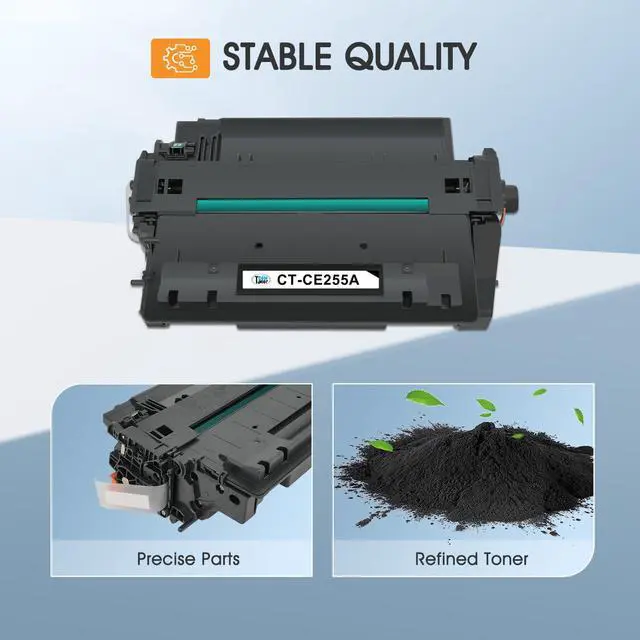 Alt view image 4 of 7 - 55A CE255A Black Toner Cartridge for HP P3015 55X CE255X M521dn 2-Pack | Compatible for HP CE255A 55A LaserJet P3015 for P3011 P3015d P3015x P3015dn P3016 Pro 500 MFP M521dn M521dw M521 Printer