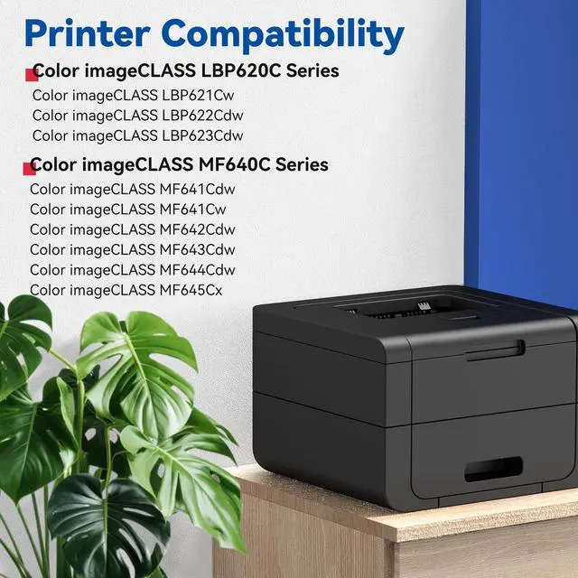 Alt view image 2 of 6 - 054H Toner Cartridge Set 4 Pack Replacement for Canon 054 High Capacity | Compatible for Canon ImageCLASS MF640C LBP620C Series MF644Cdw MF642Cdw LBP622Cdw MF641Cw Printer Show Ink Level