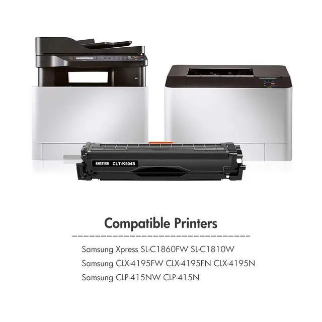 Alt view image 4 of 6 - CLT-504S CLT-K504S Toner Cartridge for Samsung K504S C1860FW C1810W 4-Pack | Compatible for Samsung Xpress C1810W SL-C1860FW SL-C1810W CLX-4195FW CLP-415NW Printer Ink (Black Cyan Yellow Magenta)
