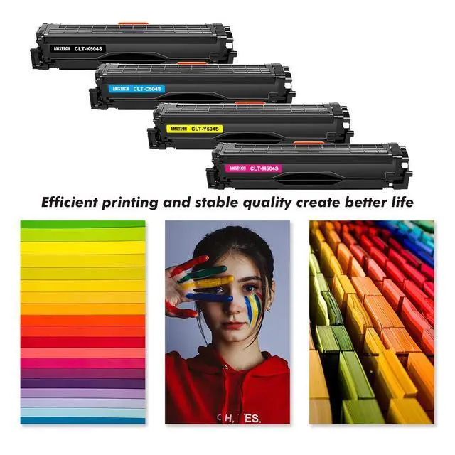 Alt view image 2 of 6 - CLT-504S CLT-K504S Toner Cartridge for Samsung K504S C1860FW C1810W 4-Pack | Compatible for Samsung Xpress C1810W SL-C1860FW SL-C1810W CLX-4195FW CLP-415NW Printer Ink (Black Cyan Yellow Magenta)