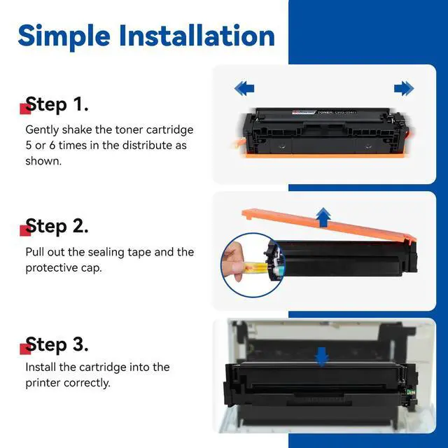 Alt view image 5 of 6 - 054H Toner Cartridge Set 4 Pack Replacement for Canon 054 High Capacity | Compatible for Canon ImageCLASS MF640C LBP620C Series MF644Cdw MF642Cdw LBP622Cdw MF641Cw Printer Show Ink Level