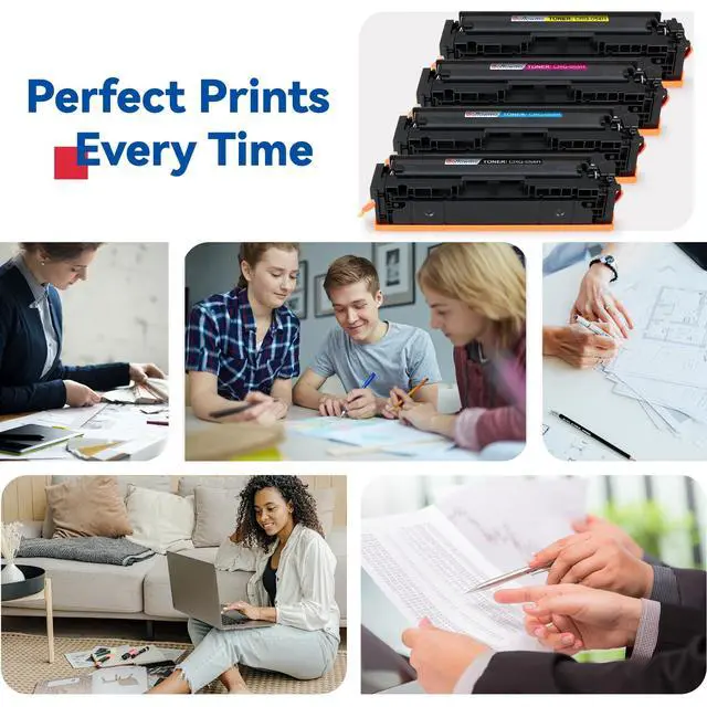 Alt view image 6 of 6 - 054H Toner Cartridge Set 4 Pack Replacement for Canon 054 High Capacity | Compatible for Canon ImageCLASS MF640C LBP620C Series MF644Cdw MF642Cdw LBP622Cdw MF641Cw Printer Show Ink Level